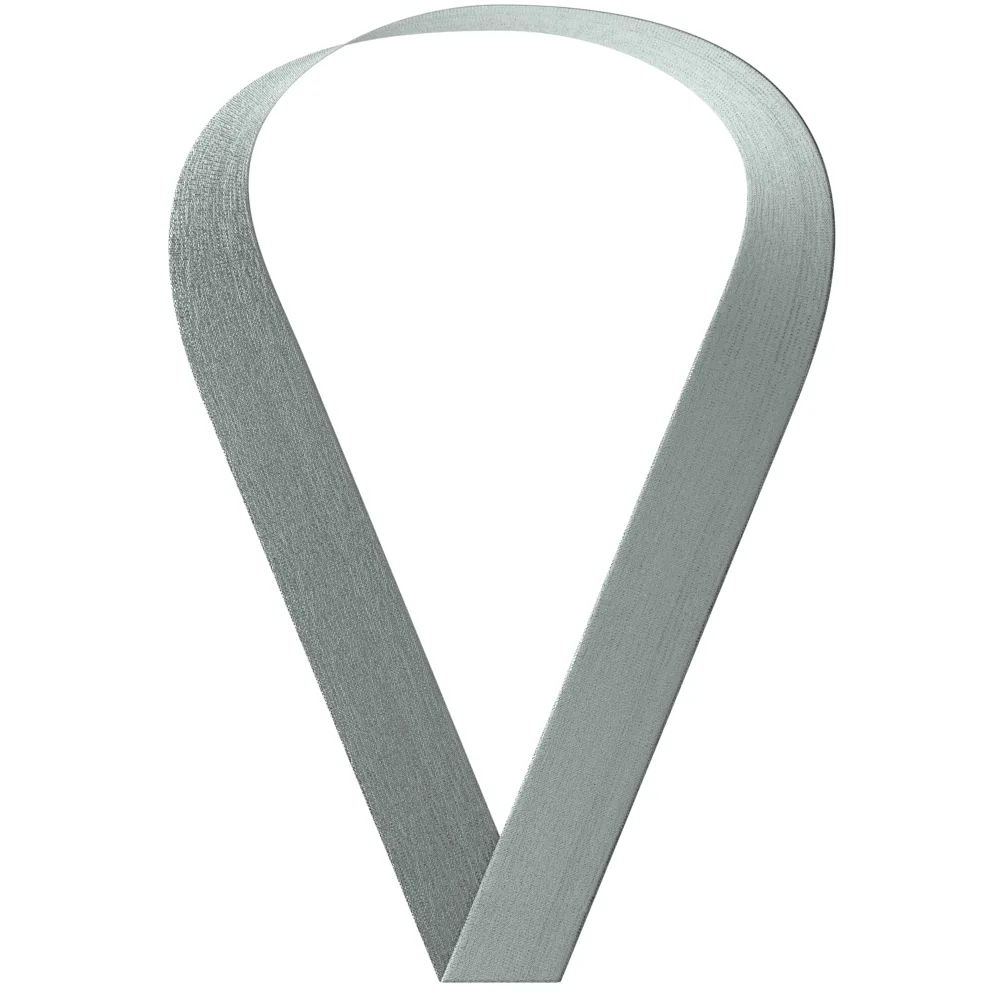 Metallic Silver Neckband Sewn Through (1-1/2" x 34")