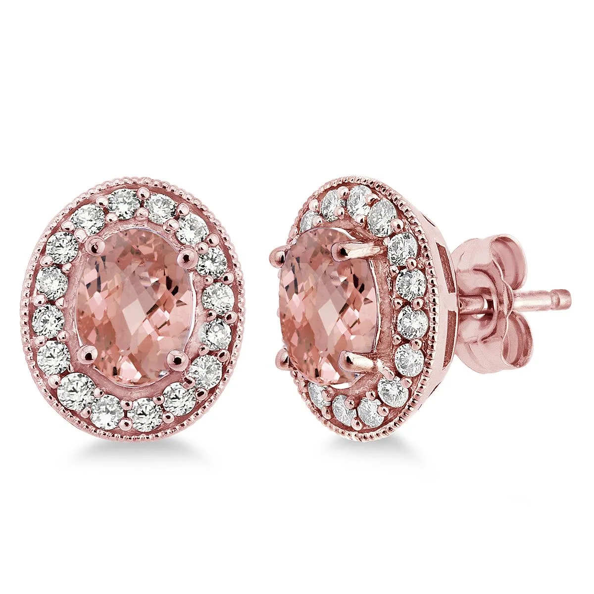 Jilco Inc Morganite & Diamond Earrings