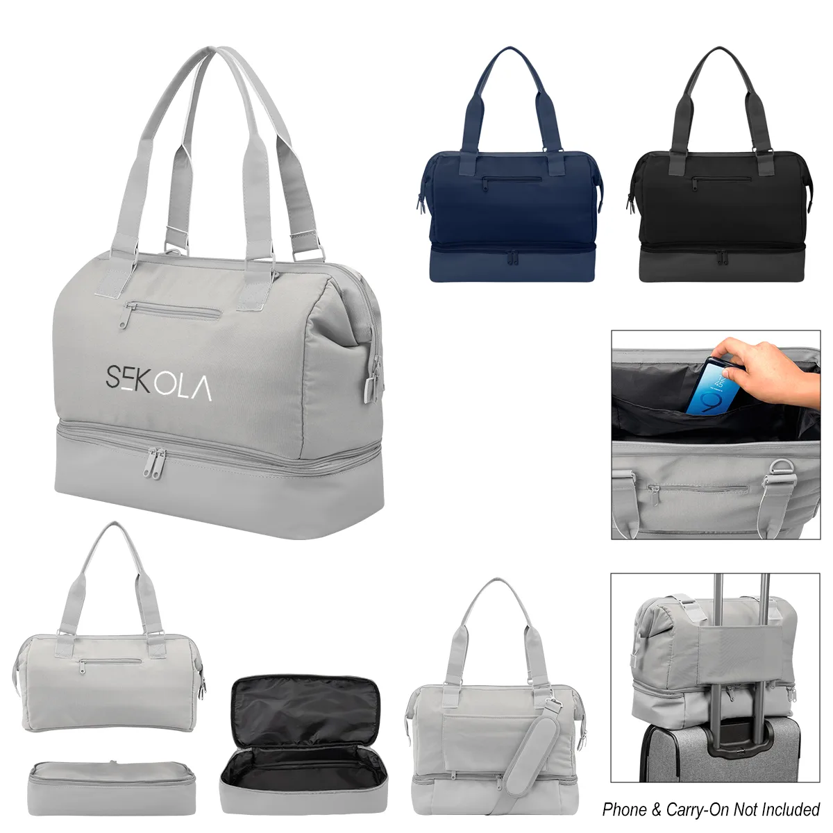 The Weekender Mini Travel Bag With Drop Bottom view 2