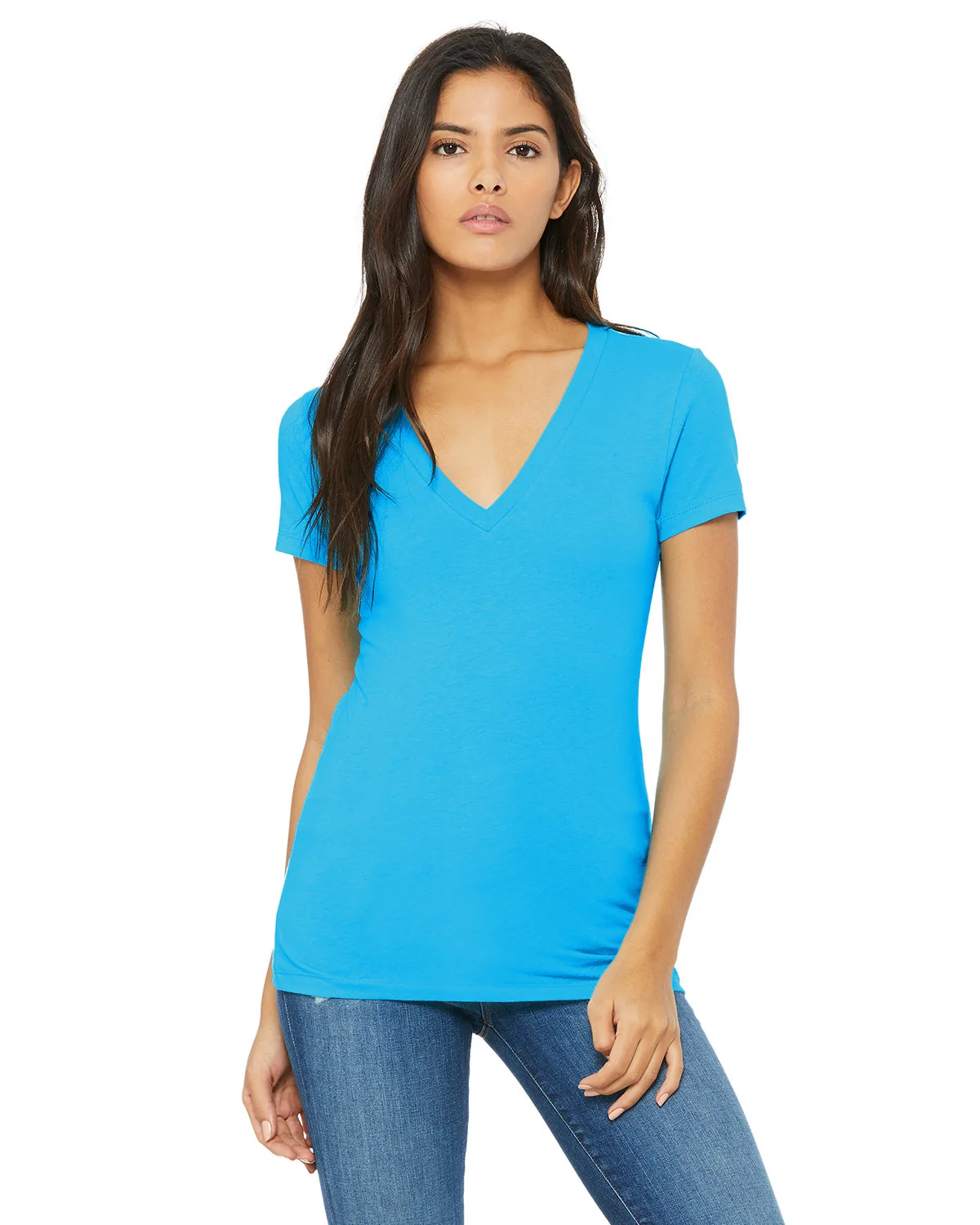 BELLA+CANVAS Ladies' Jersey Short-Sleeve Deep V-Neck T-Shirt view 4