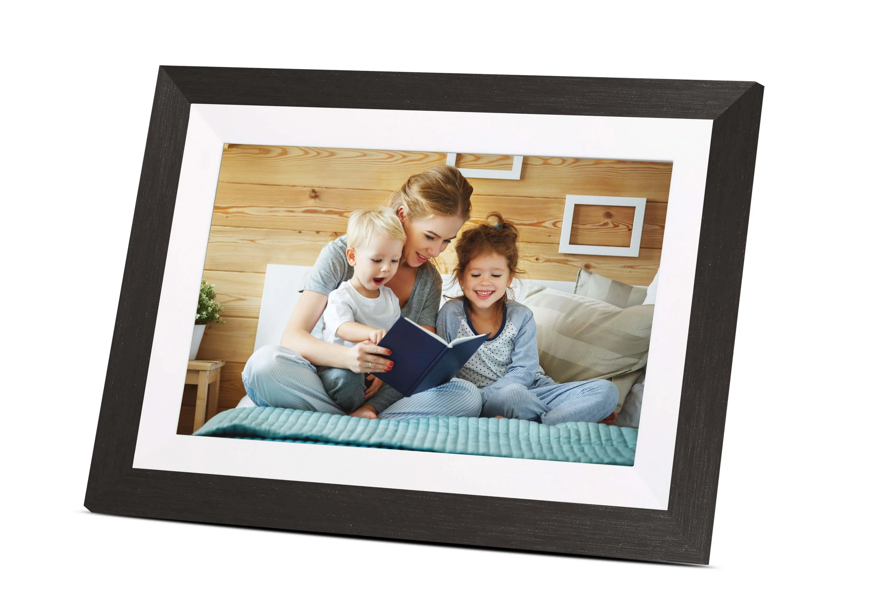 Bell+Howell 10.1" Smart Digital Photo Frame - White/Dark Brown