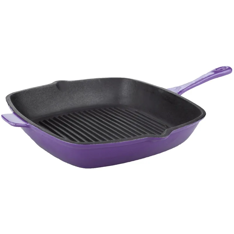 BergHoff Neo 11" Cast Iron Square Grill Pan, Purple