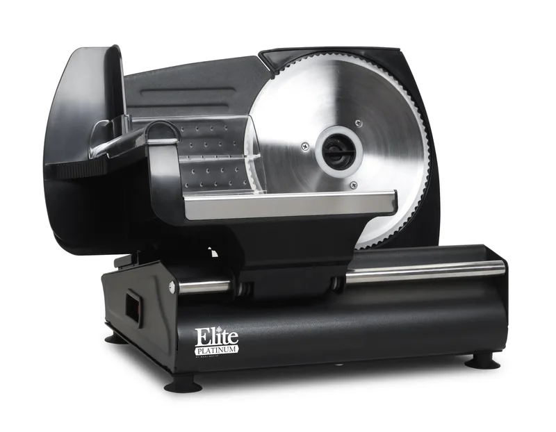 Elite Ultimate Precision Stainless Steel Electric Food Slicer Blk