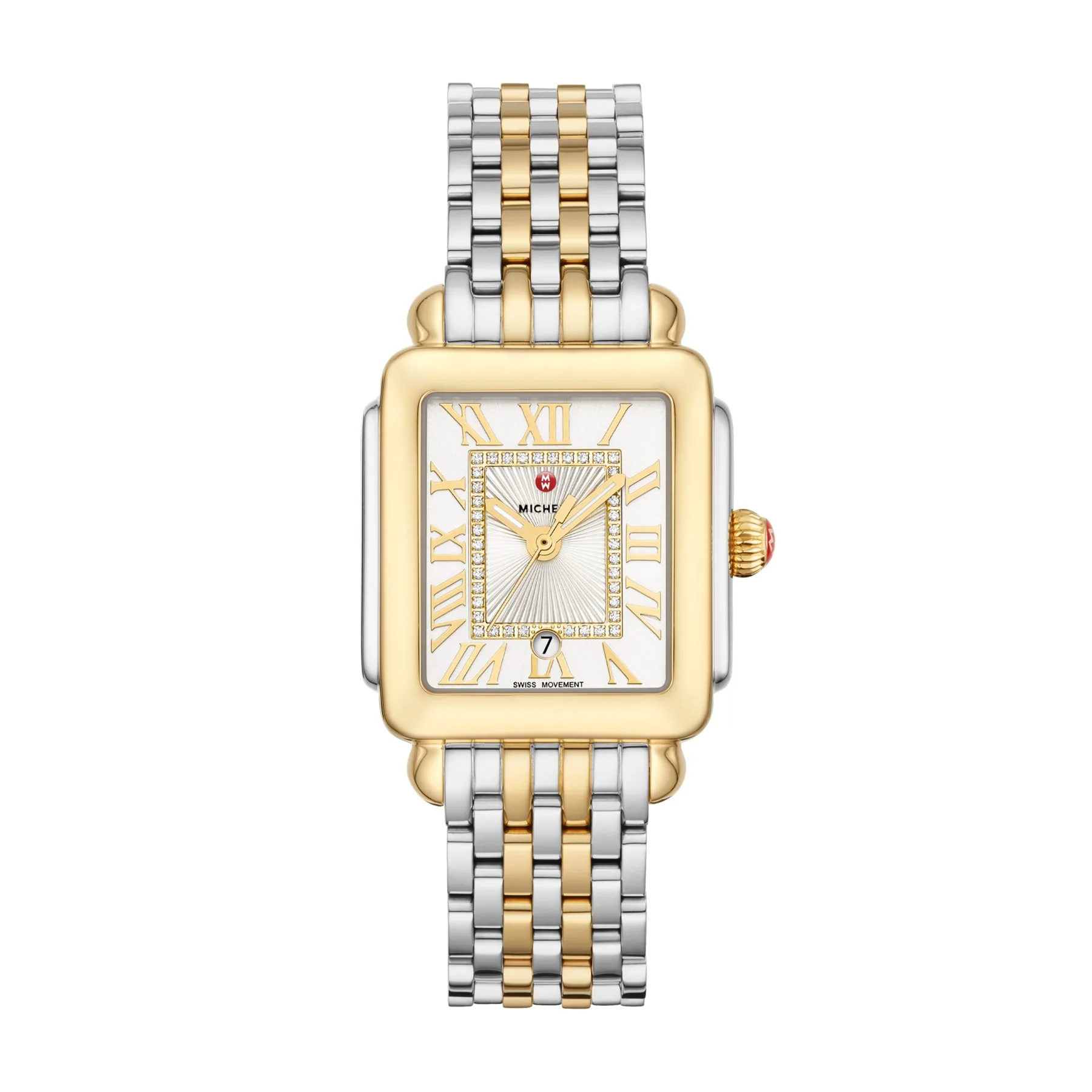 Michele Deco Madison Mid Two-Tone 18K Gold-Plated Diamond Dial Watch