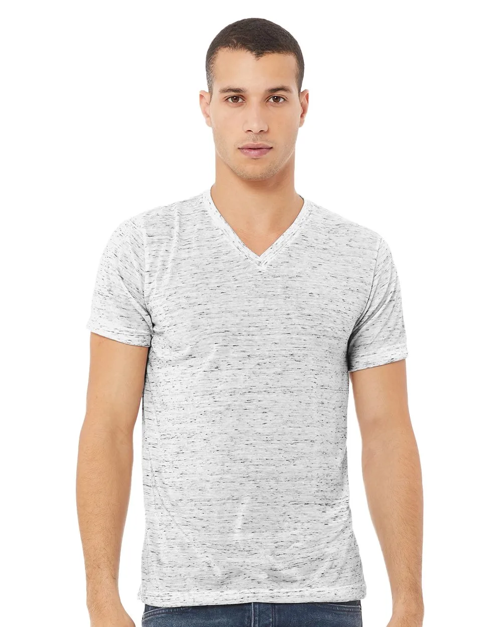 BELLA+CANVAS Unisex Textured Jersey V-Neck T-Shirt view 2