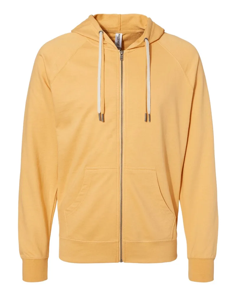 Independent Trading Co.® Unisex Icon Lightweight Loopback Terry Full-Zip Hooded Sweatshirt view 7