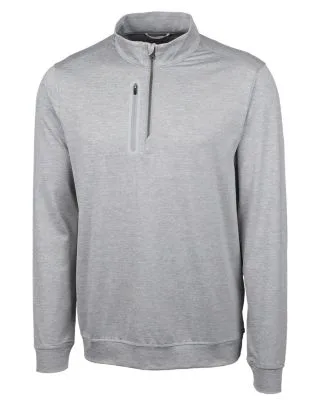 Cutter & Buck Stealth Heathered Mens Big and Tall Quarter Zip Pullover view 7