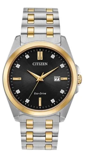 Citizen® Men's Eco-Drive® Corso Two-Tone Watch w/Black Dial