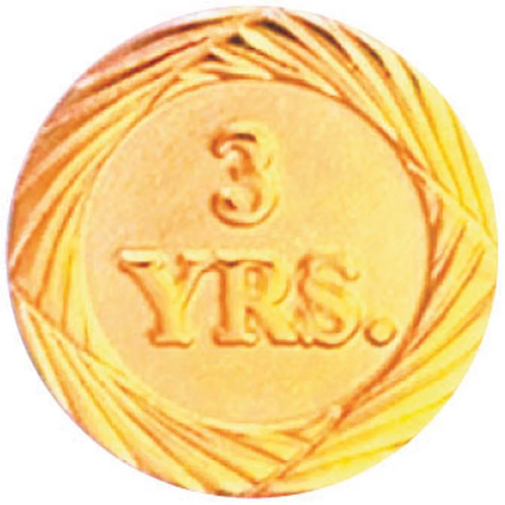 Bright Gold 3 Year Service Lapel Pin