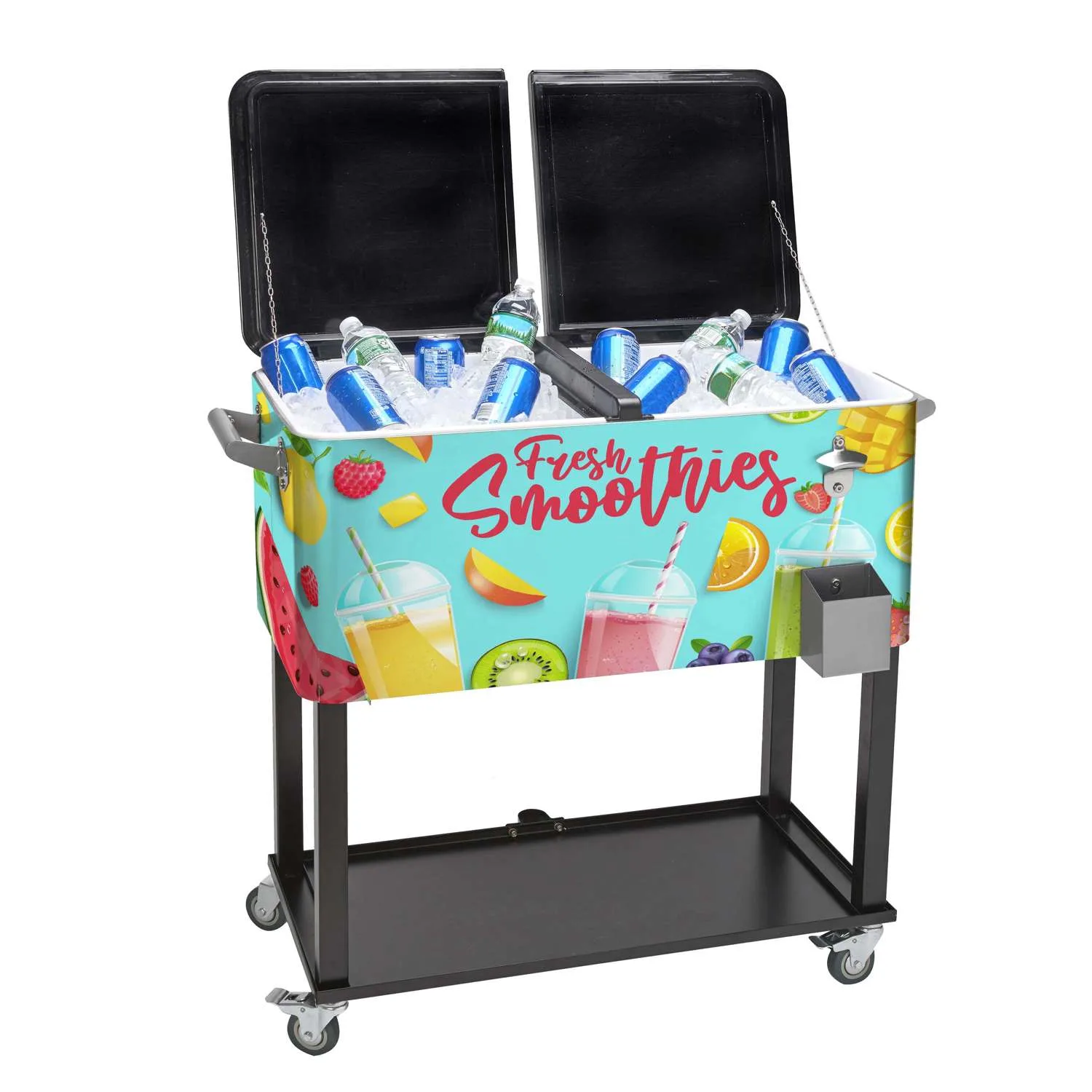 Rolling Cooler Vending Cart, Wrap Graphic & Lid Decals view 4