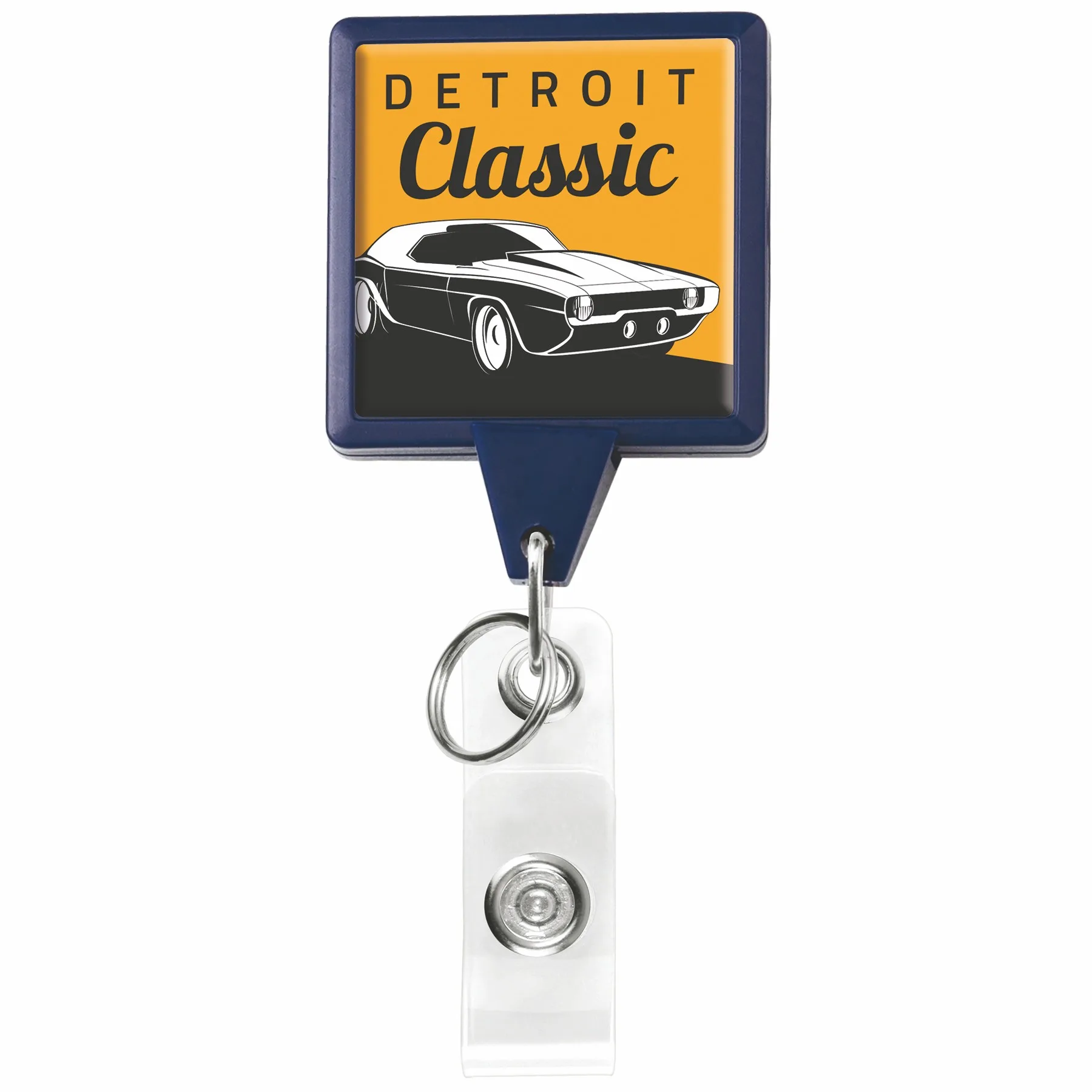 Square Dual Back Retractable Badge Reel view 6