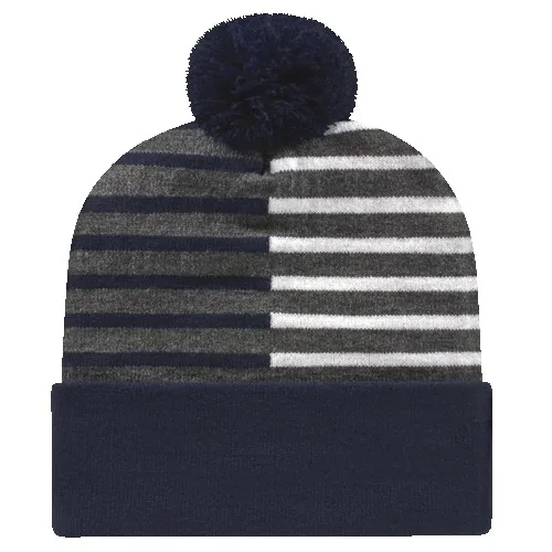 Half Color Knit Cap with Cuff view 5