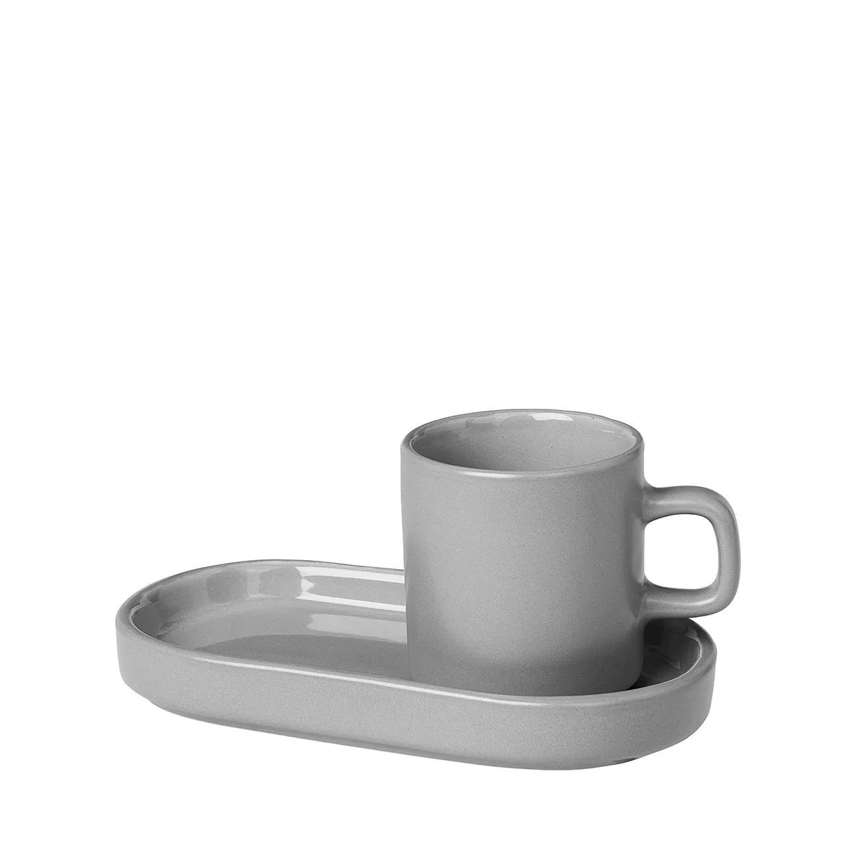 Blomus Pilar - Espresso Cups w/Tray Set Of 2 - Gray
