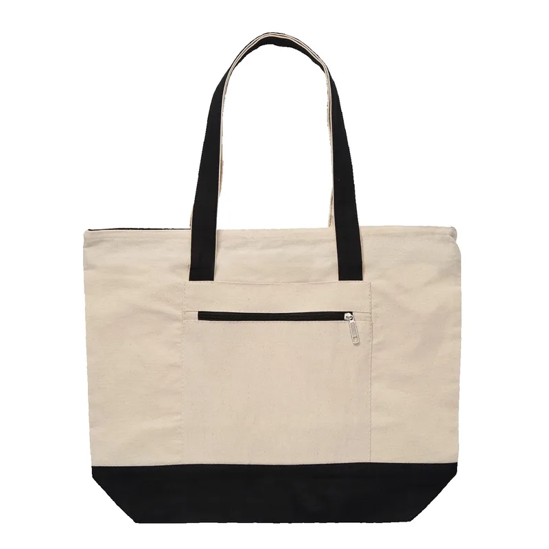 12 Oz. Cotton Canvas Zippered Tote Bag view 6
