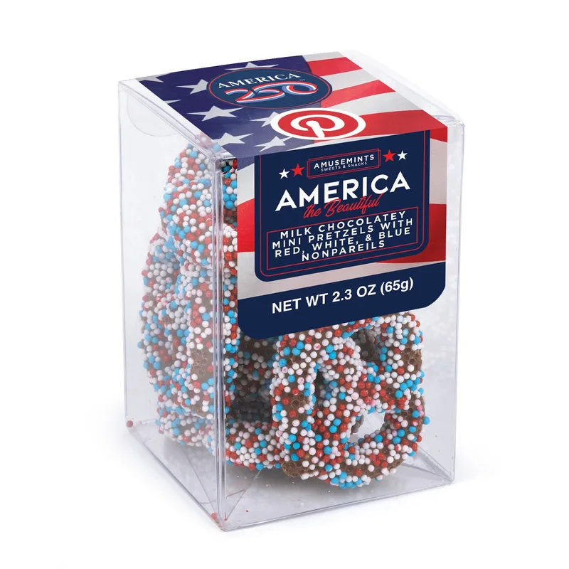 America 250- Short Acetate-Patriotic Milk Chocolate Nonpareil Mini
