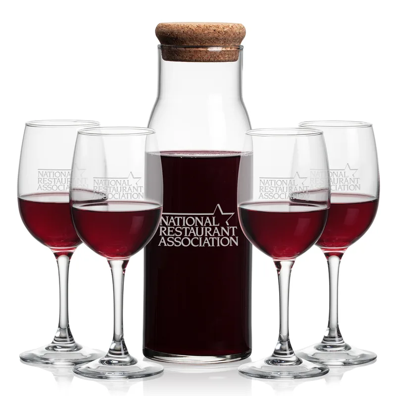 Carafe Stemmed Set, Farnham Set, Carafe & 4 Wine