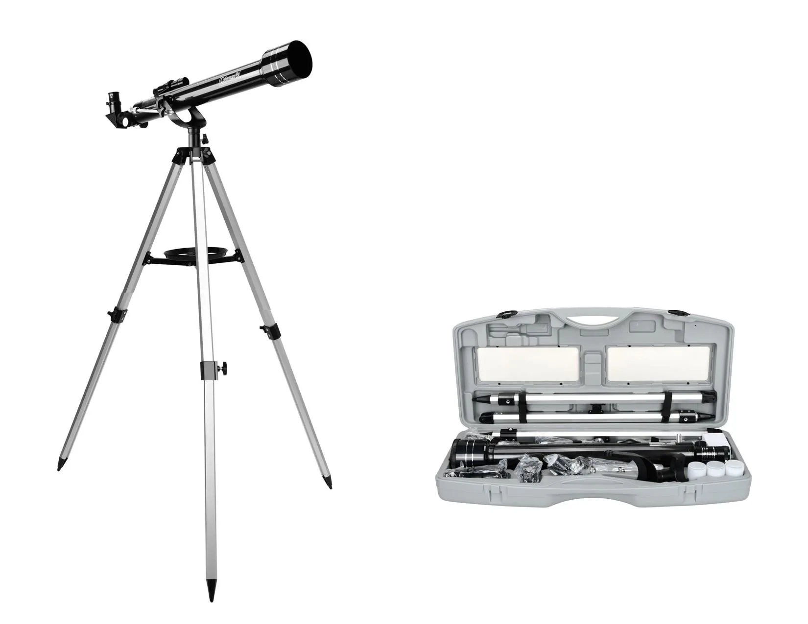 Coleman 525X Refractor Telescope W/ Carrying Case - Metallic Charcoal Gray