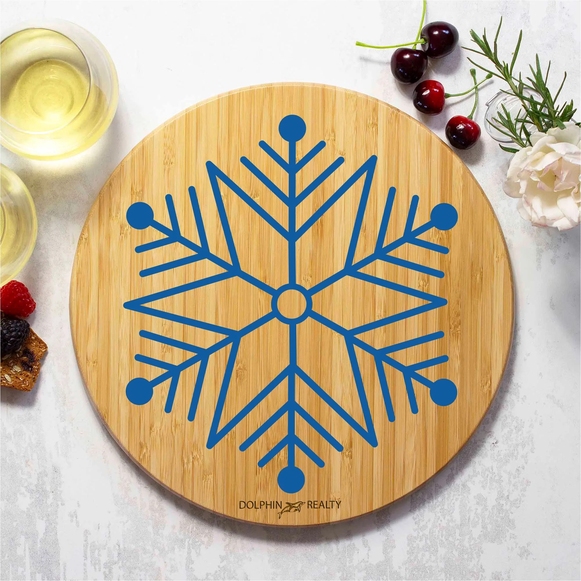 Winter Snowflake Cutting and Serving Board view 3