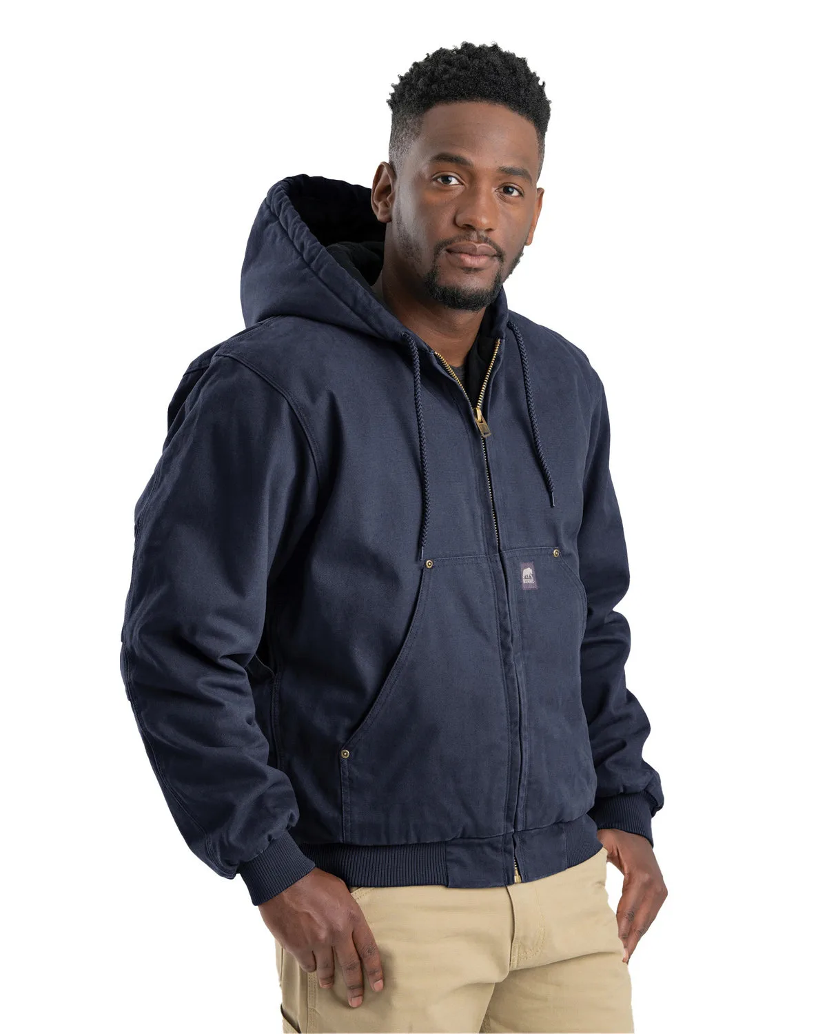 Berne Apparel Men's Tall Heartland Washed Cotton Duck Hooded Jacket view 5