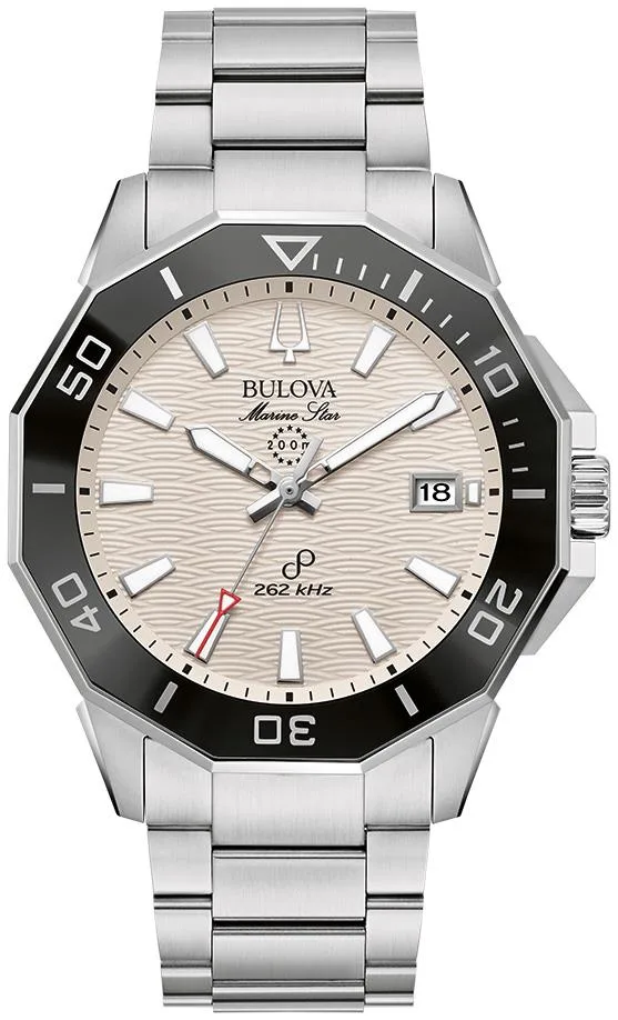 Bulova Watches Men's Marine Star Series C Stainless Steel Bracelet Watch White Dial