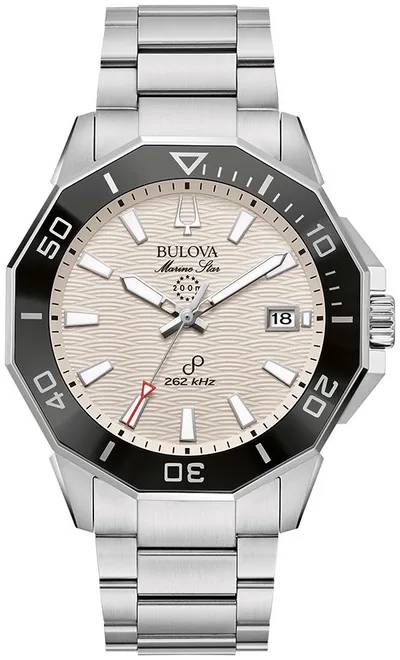 Bulova Watches Men's Marine Star Series C Stainless Steel Bracelet Watch White Dial