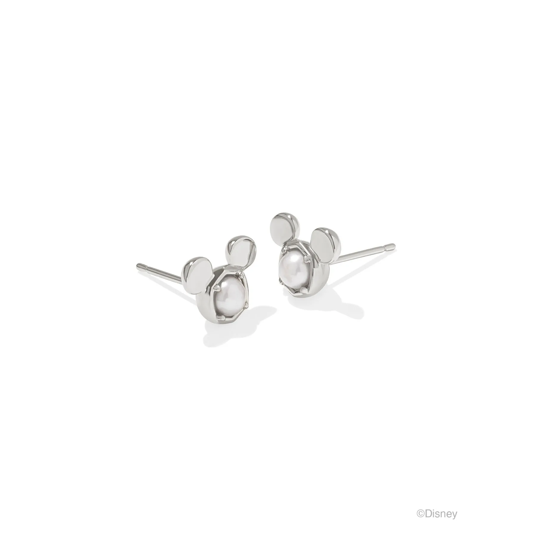 Kendra Scott Disney Silver Mickey Mouse Stud Earrings in Freshwater Cultured Pearl