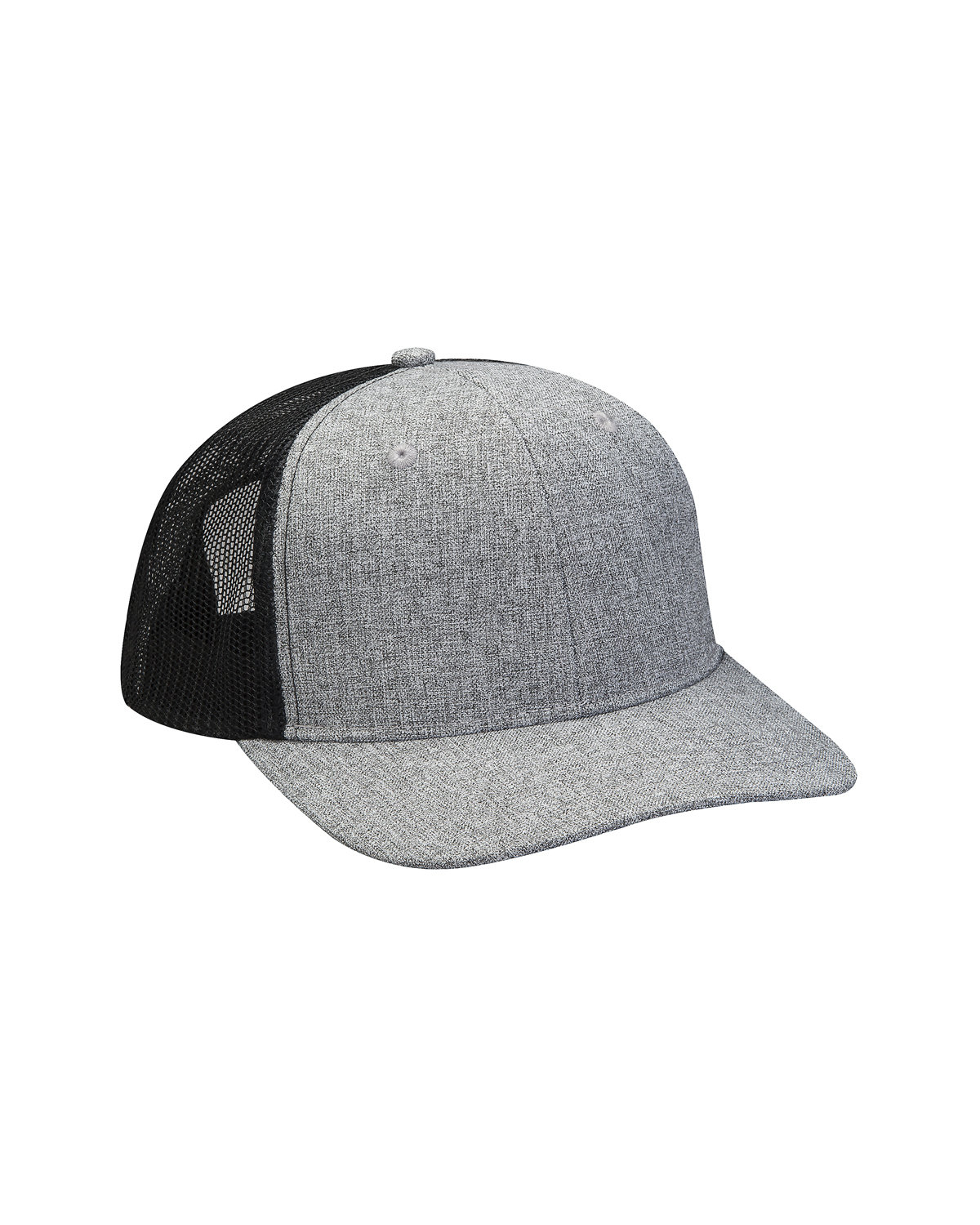 Adams Cap Heather Woven/Soft Mesh Trucker Style Cap