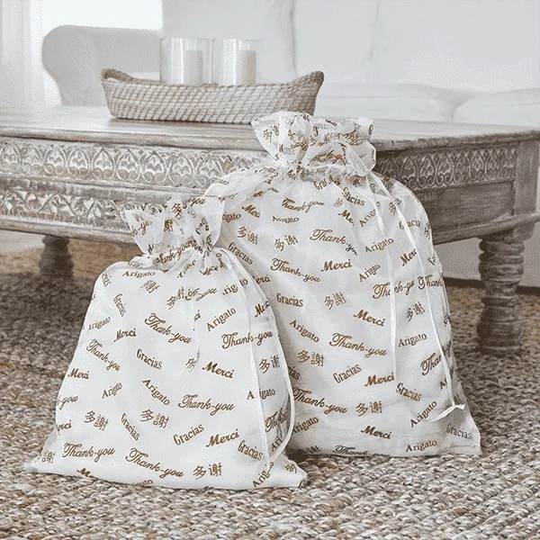 Large Thank You Organza Bag