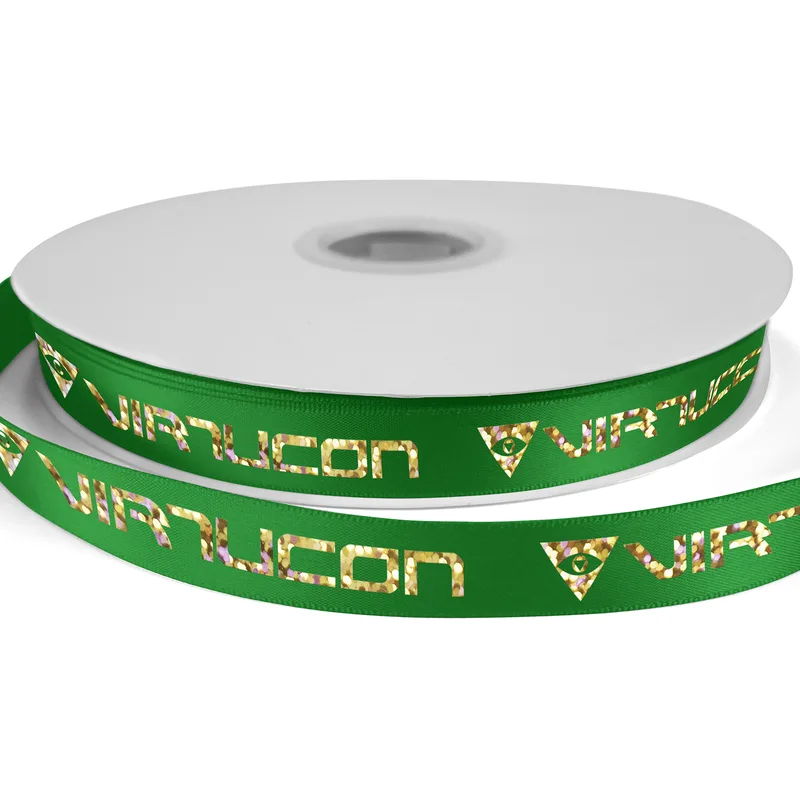 5/8" Bridal Satin Ribbon - 100yrd roll - Foil Print view 5