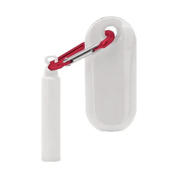 Custom 1.9 oz. SPF 50 Sunscreen with Carabiner and SPF 15 Lip Balm in White Tube with Hook Cap view 2