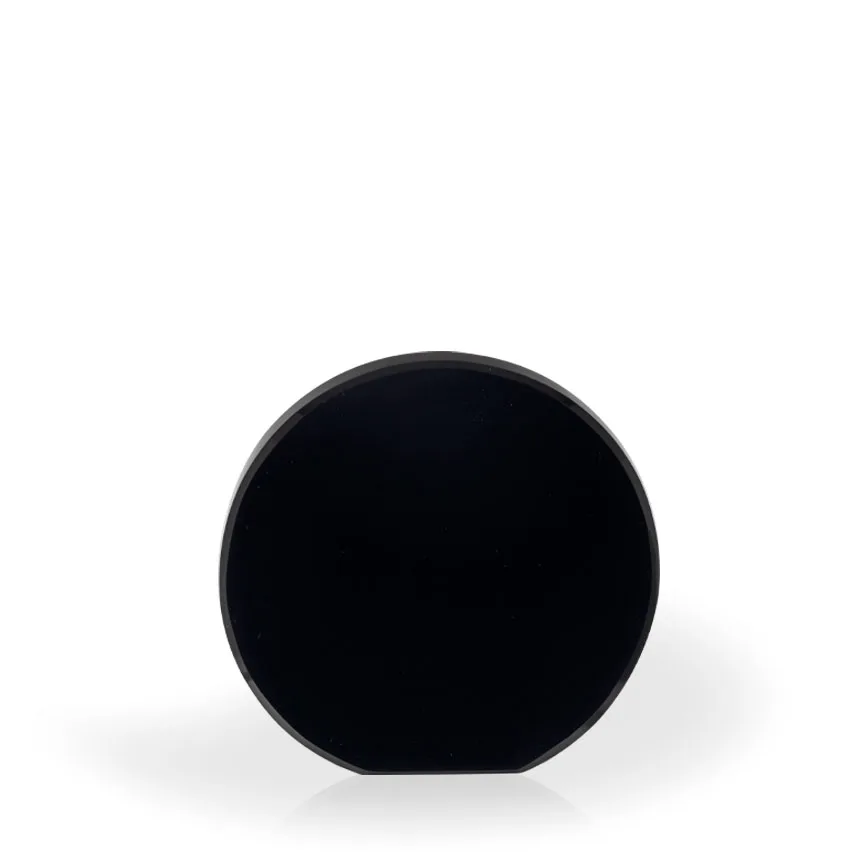 Brielle Black Crystal Beveled Circle with Flat Bottom, Medium view 2