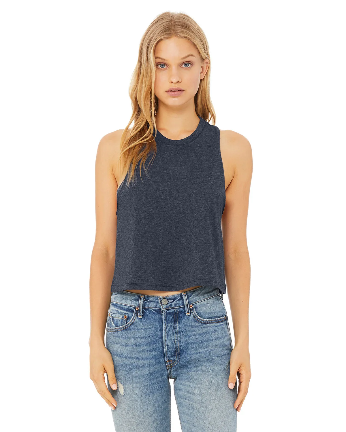 BELLA+CANVAS Ladies' Racerback Cropped Tank view 7