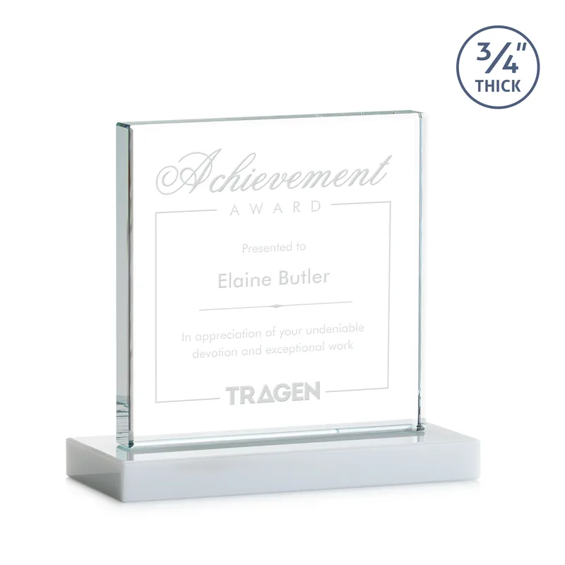Deep Etch, Standard base, White, 7" x 6.75" x 3"