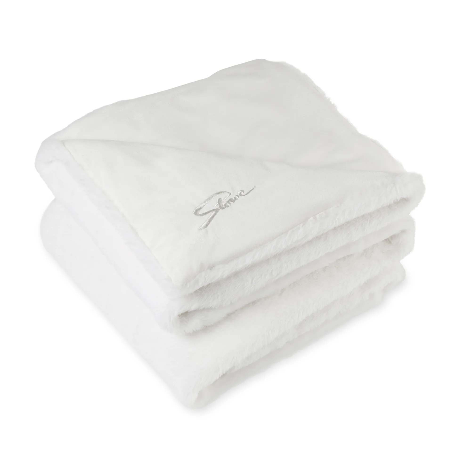 Luxe Faux Fur Throw Blanket - White