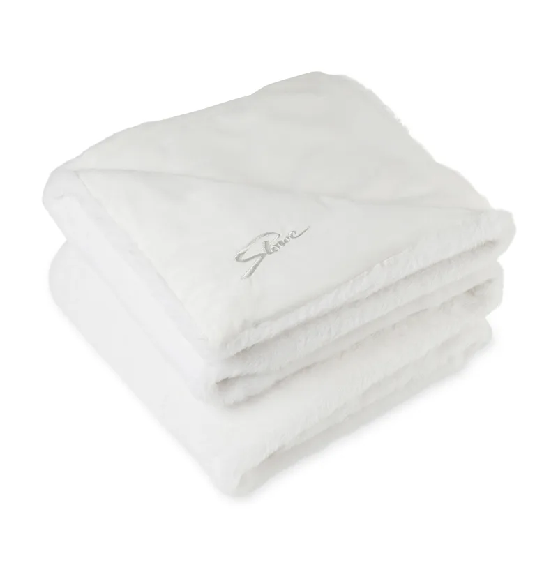 Luxe Faux Fur Throw Blanket - White