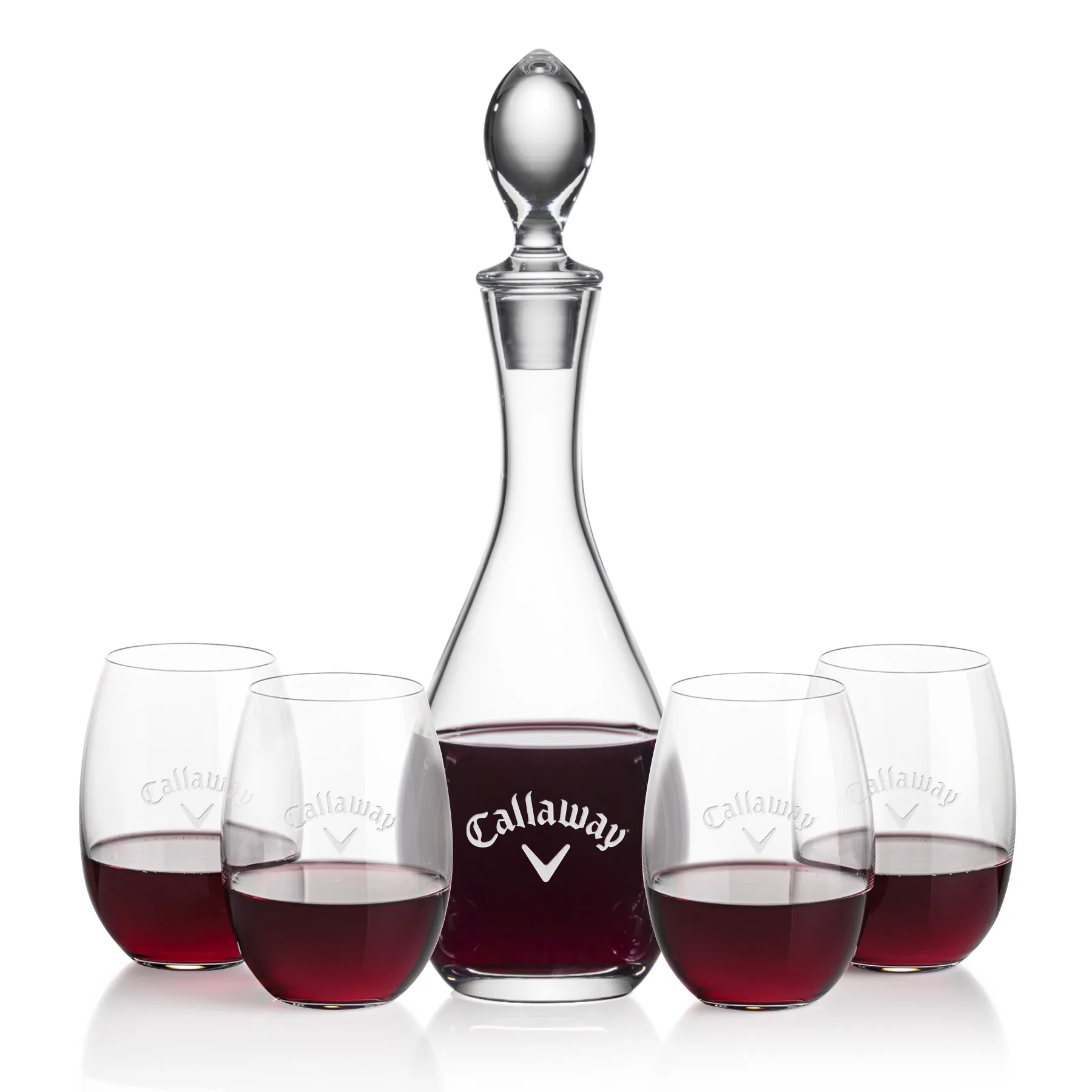 Decanter Stemless Set, Stemless Brunswick Wine Set, Decanter & 4 Stemless