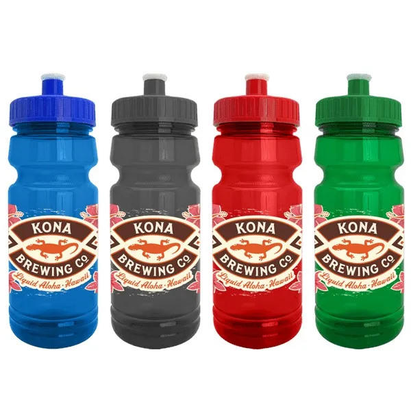 Cycle 24oz Recycled Transparent Bike Bottle w/Push-Pull Lid view 2
