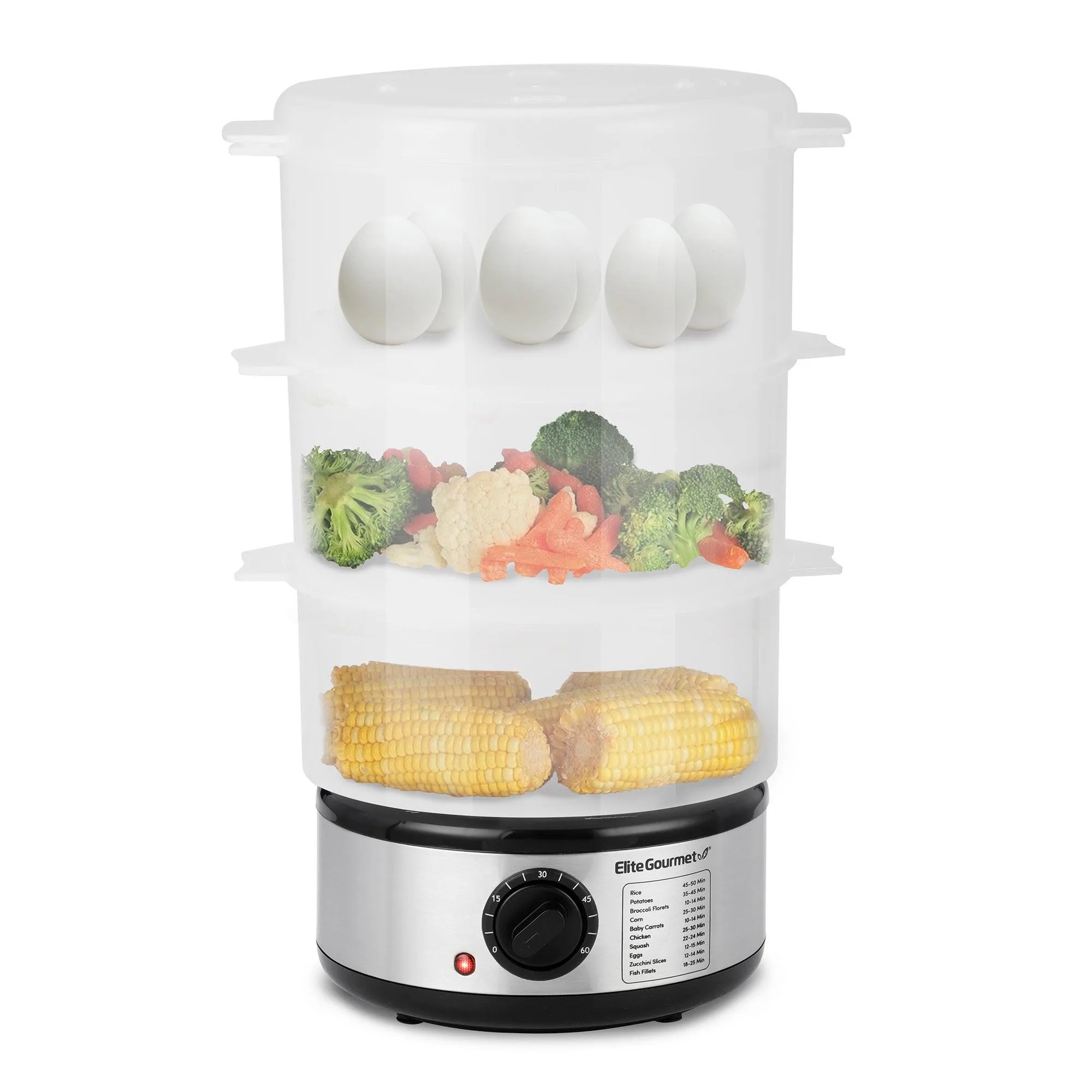 Elite 7.5Qt Stainless Steel 3-Tier Food/Vegetable Steamer