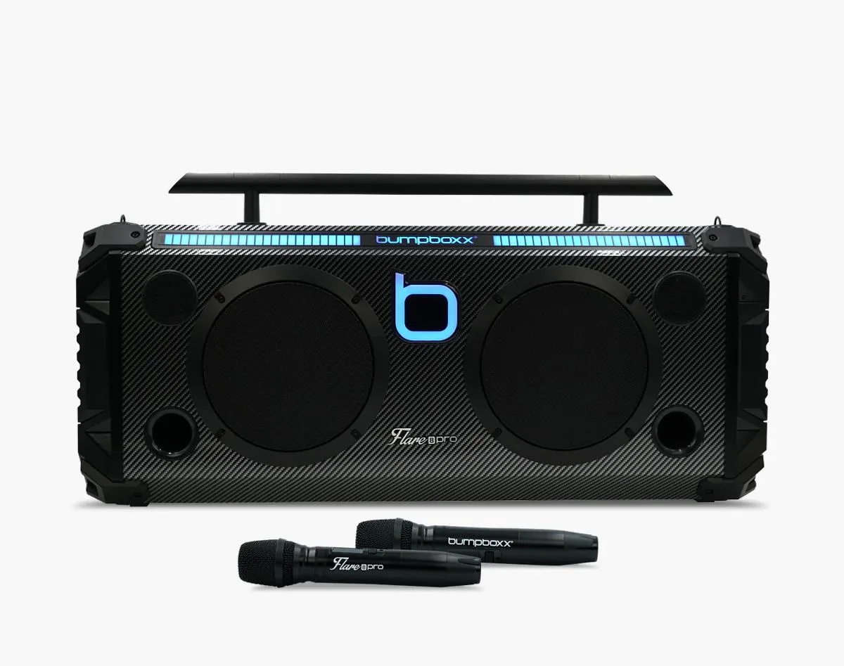 Bumpboxx Flare8 Pro Bluetooth Boombox Carbon Fiber