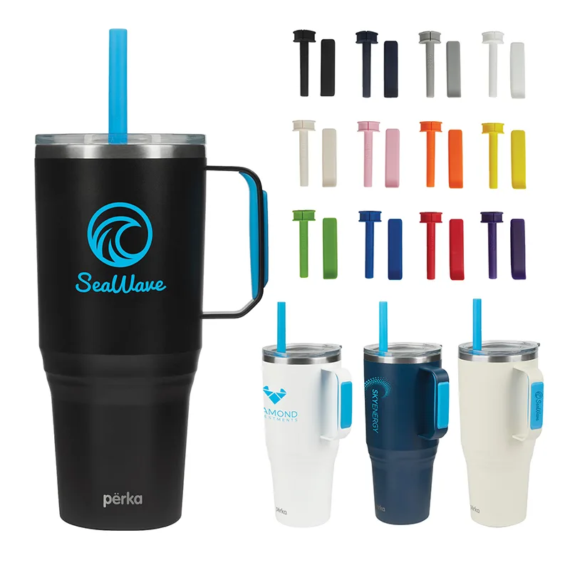 Perka Portofino 36 oz. Double Wall Recycled Stainless Steel Travel Mug view 2