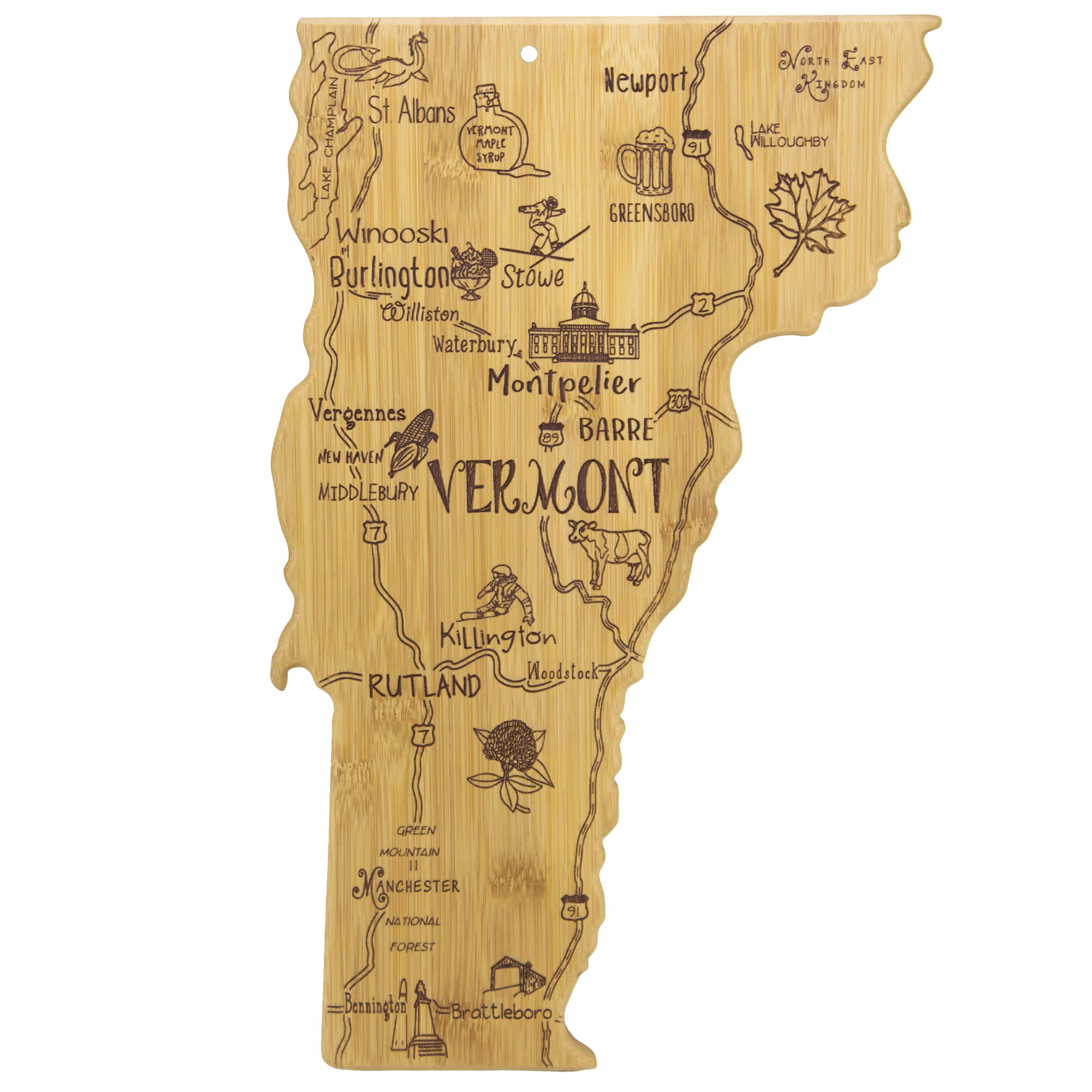 Destination Vermont Bamboo Cutting & Serving Board