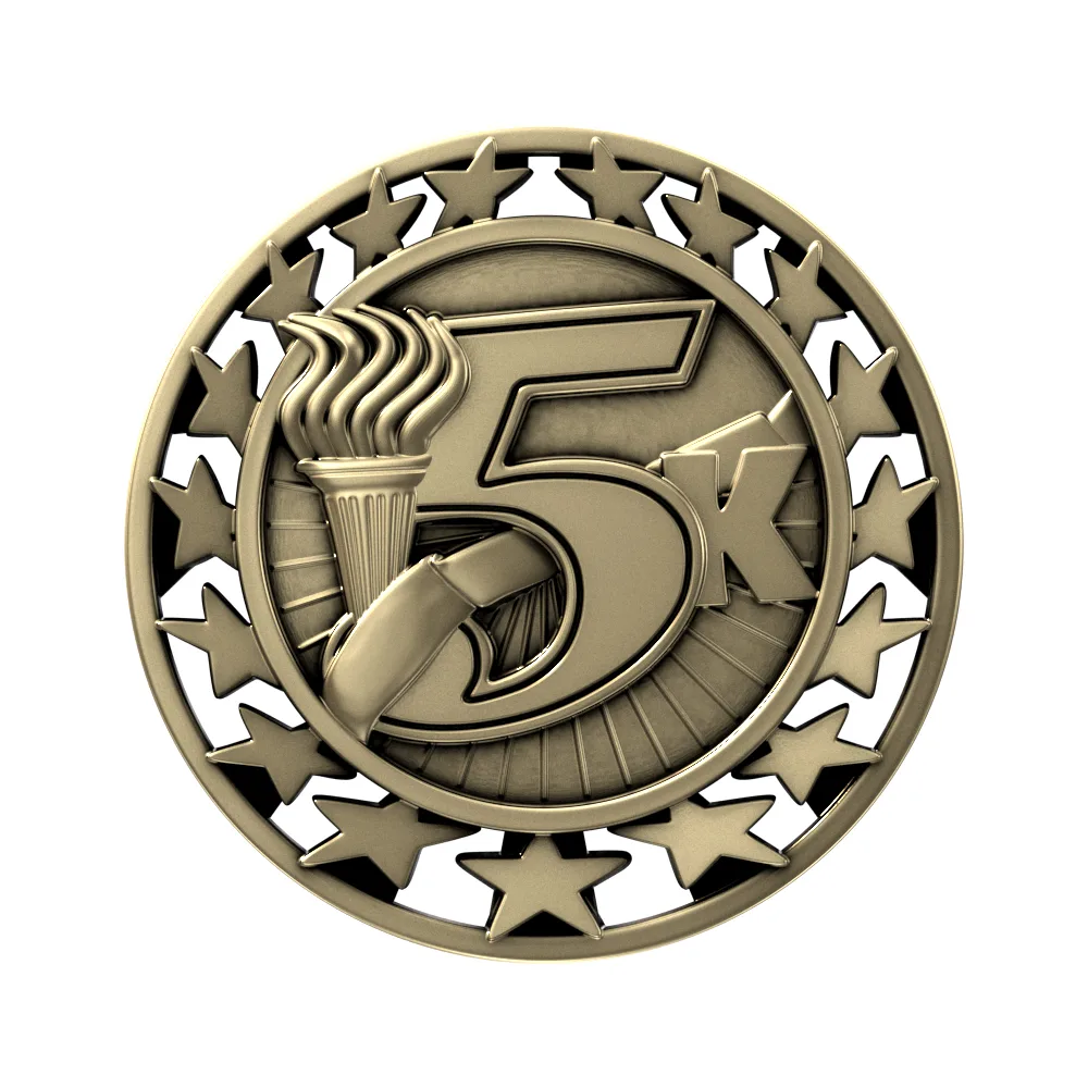Antique 5K Star Medal (2-1/2")