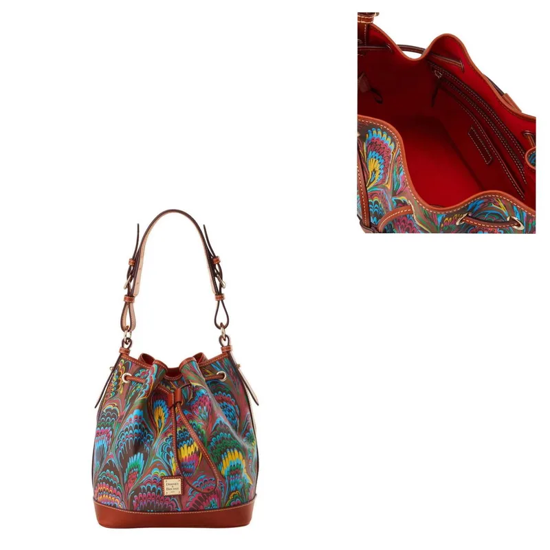 Dooney & Bourke Brown Plumes Drawstring