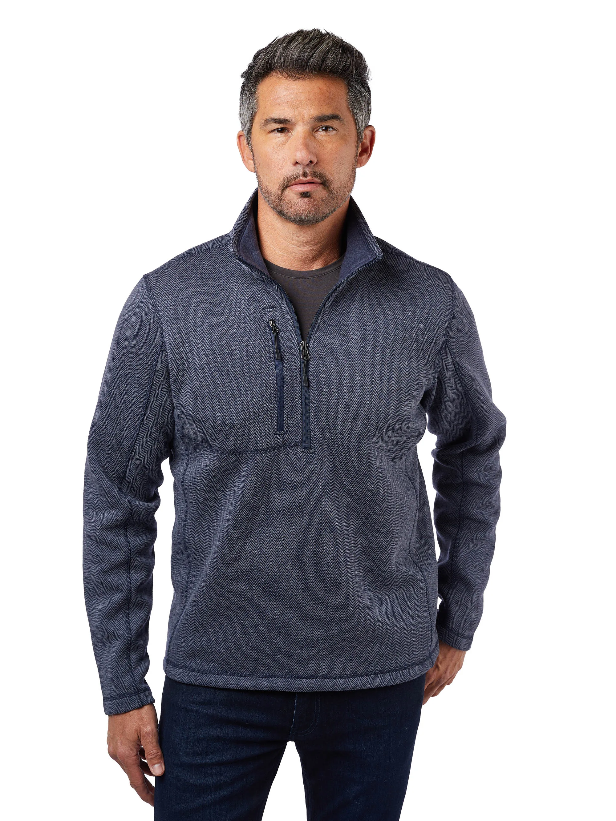 Kodiak Herringbone Quarter-Zip Sweater-Knit Fleece
