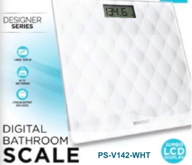 Health, Beauty & Fitness Designer Bathroom Digital Scale - White