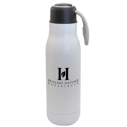 16 Oz. Matte Stainless Steel Insulated Vacuum Bottle w/Bungee Lid view 4