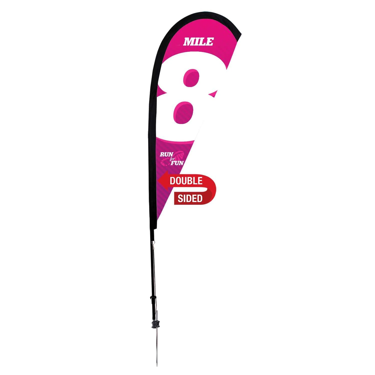 6' Premium Teardrop Sail Sign Flag, 2-Sided, Ground Spike