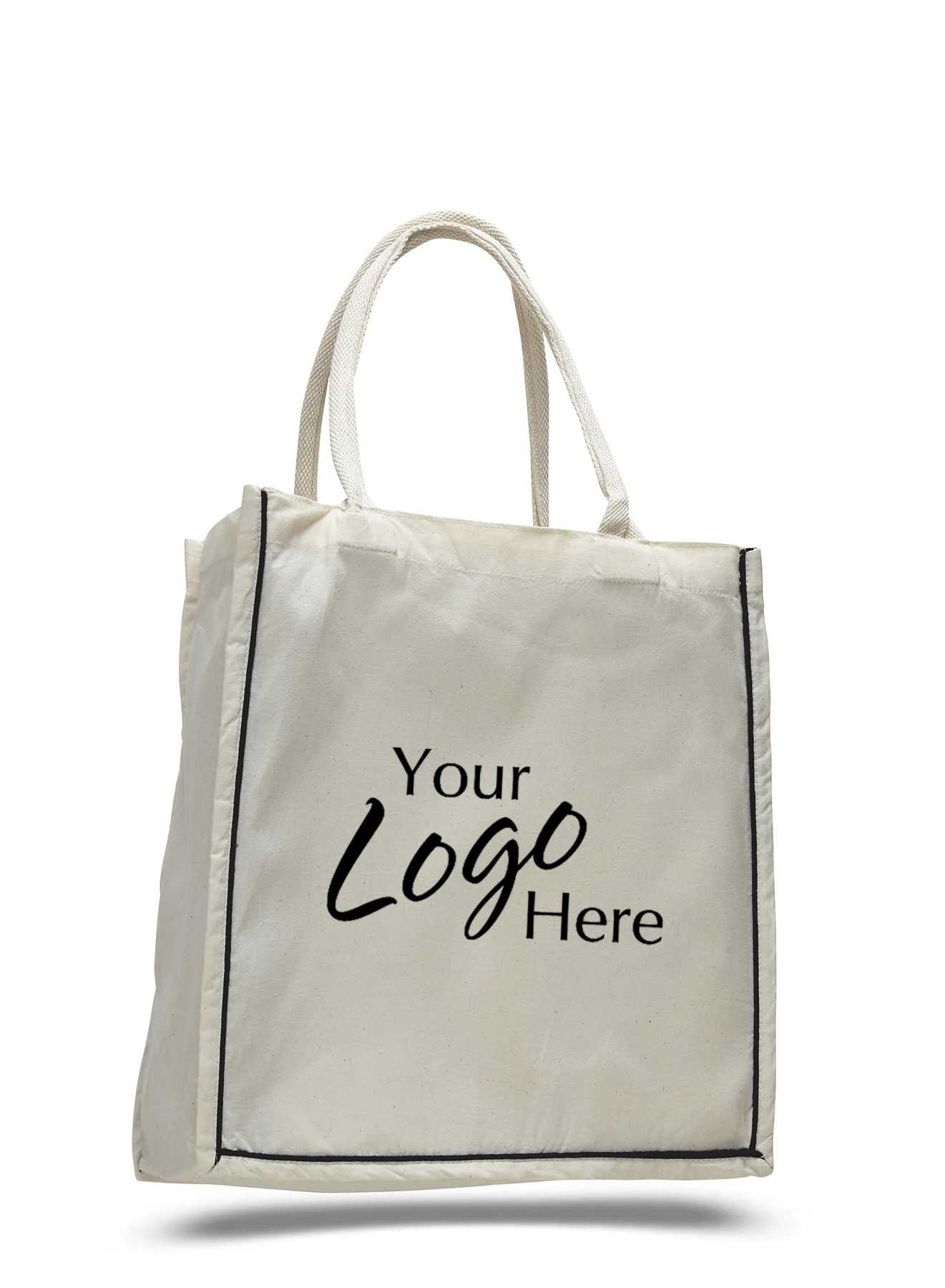 Natural Fancy Shopper Bag w/6" Gusset (15"x16"x6") view 2