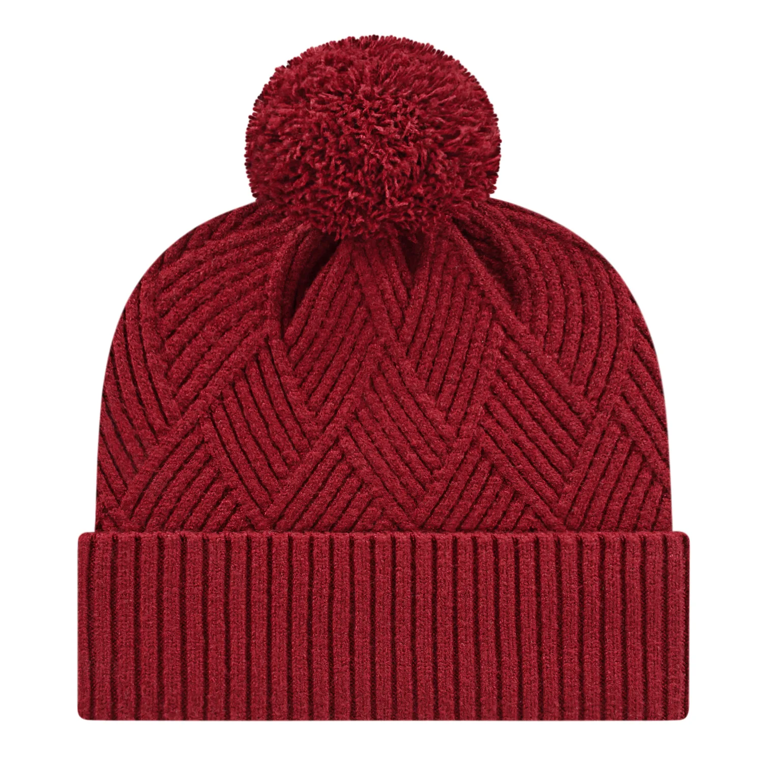 Premium Diagonal Weave Knit Cap With Cuff view 2