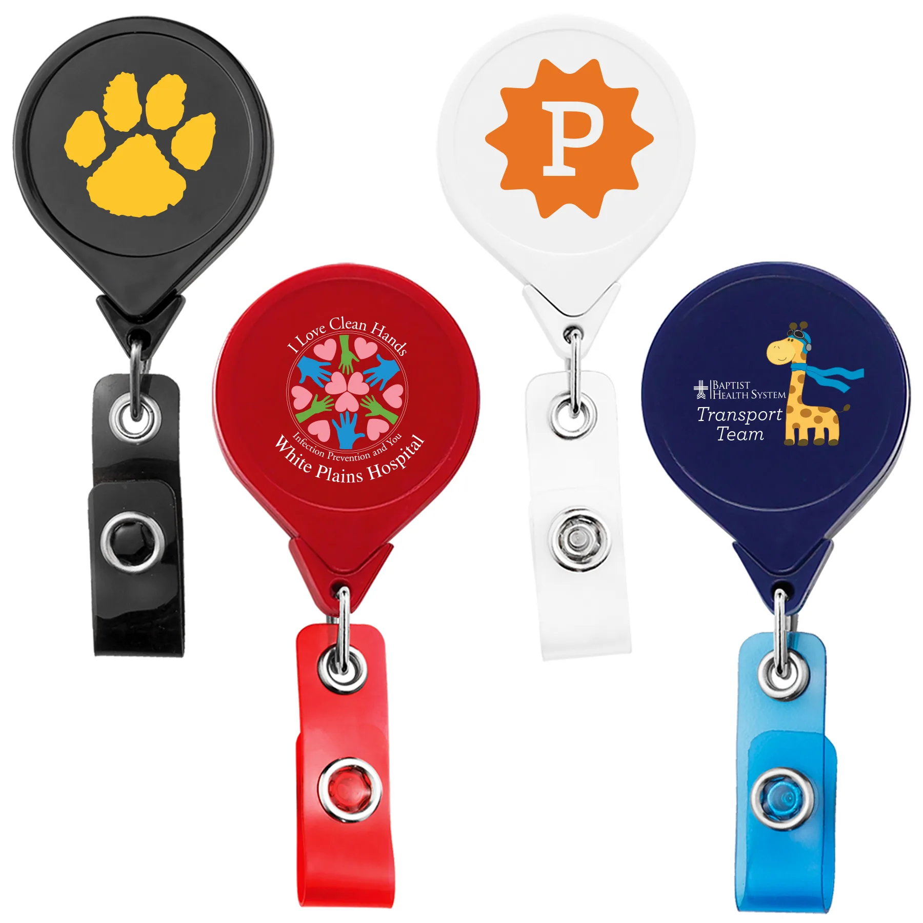 Jumbo Round Retractable Badge Reel w/belt clip